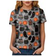 thumbnail image 5 of Halloween T Shirt For Women Short Sleeve T Shirt Printing Loose Top Spooky Season Tee Halloween Party, 5 of 9