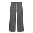 thumbnail image 6 of Men's Elastic Waist Golf Pants, Business Casual Relaxed Fit Straight Leg Trousers, Drawstring Chino Pants for office & Golf Big and Tall Size S-3XL Dark Gray, 6 of 6