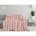 thumbnail image 4 of Tirrinia Striped Acrylic Blanket TV Throw 50" x 60", Super Soft Warm Comfy Blankets Bedding Couch Cabin Decorative All Season Throws, Pink, 4 of 8