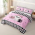 thumbnail image 3 of Homewish Cartoon Bow Ghost Cat Quilt Full for Boys Girls, Sugar Halloween Pumpkin Full Bedspread Sets, 3pcs, 3 of 7