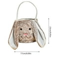 thumbnail image 3 of Easter Bunny Basket,9*7in Cute Easter Bucket Bags with Rabbit Ears for Eggs Hunting,Candy Gifts Toy Storage (Brown), 3 of 6