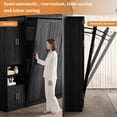 thumbnail image 3 of Rophefx Queen Murphy Bed, with Storage Shelves, Wall Bed Cabinet, Foldable Platform Beds, Hidden Bedframe for Bedroom, Guest Room,Black, 3 of 10