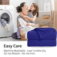 thumbnail image 3 of Howarmer Navy Fuzzy Bed Blanket, Throw Size Soft Flannel Fleece Bed Throw Blankets, 60 x 50 Inch, 3 of 6