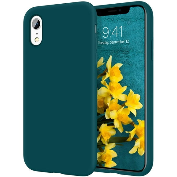 iPhone XR Cases, iPhone XR Case FYBTO Slim Lightweight Smooth Liquid Silicone Soft Gel Rubber Microfiber Lining Cushion Texture Cover Shockproof Protective Phone Cases for iPhone 10 XR, Light Blue