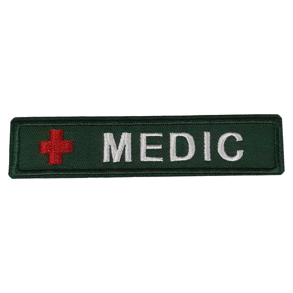Cross Medic Badge Embroidered Patch Iron/Sew-On Applique Biker Emblem Tactical