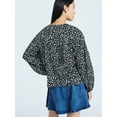 thumbnail image 3 of Scoop Women's Flowy Cotton Blouse with Long Sleeves, Sizes XS-XXL, 3 of 5