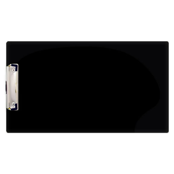 8.5x14 Clipboard Acrylic Panel Featuring a Low Profile Clip Black