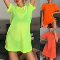 thumbnail image 1 of Robe de Plage Mini d'Été pour Femmes Bikini Transparent Couverture Maillot de Bain, 1 of 5