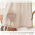 thumbnail image 5 of Striped Linen Kitchen Curtains 24 Inches Christmas Tier Curtains Farmhouse Modern Cafe Style Small Window Treatments Airy Light Filtering Rod Pocket for Living Room Bathroom 2 Panels Candy, 5 of 8