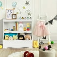 thumbnail image 4 of Costway Children's Multi-Functional Bookcase Toy Storage Bin Kids Floor Cabinet White, 4 of 10