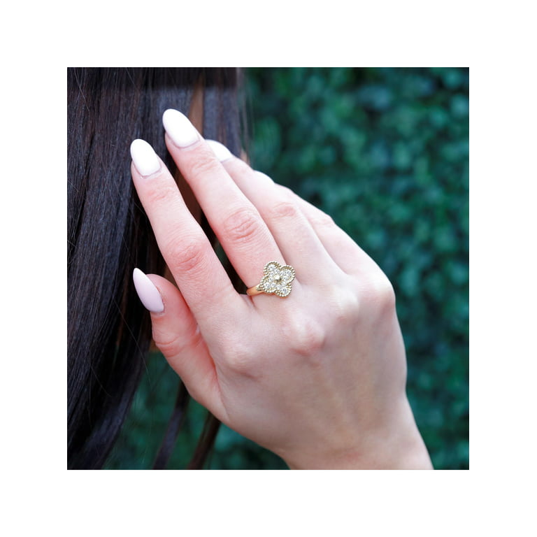 Van Cleef & Arpels Vintage Alhambra Diamond Ring 18K Yellow