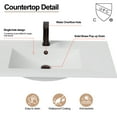 thumbnail image 6 of Eclife 36 Inch White Resin Bathroom Vanity Top, Single-Hole Rectangular Integrated Basin, 6 of 8