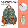 thumbnail image 3 of Minimalist Dinosaur Lover Backpack with Vibrant Baby Dino Pattern and Abstract Retro Floral Artwork, 3 of 6