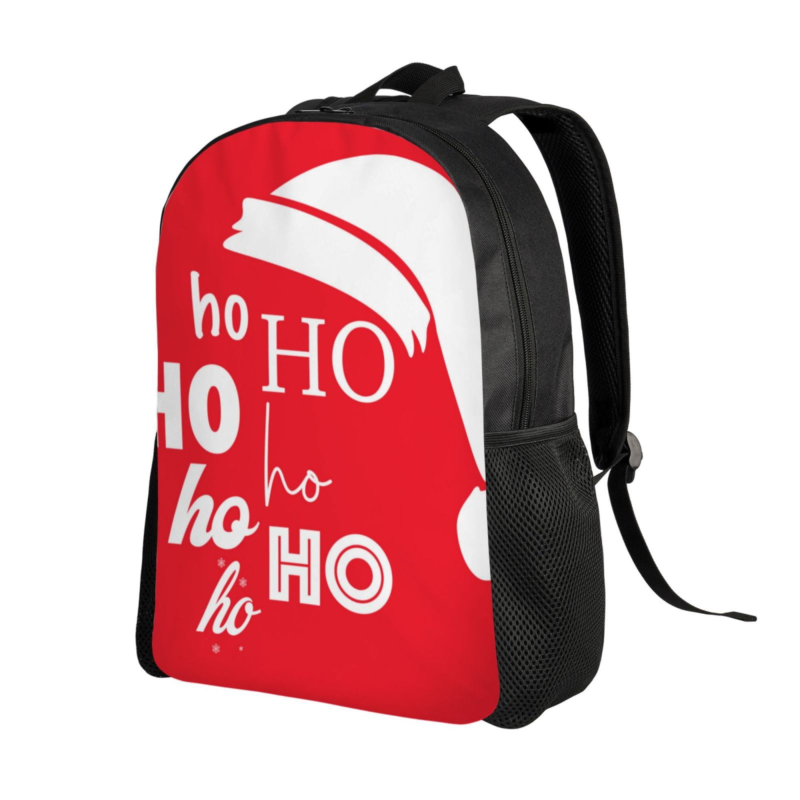 Xecao Saying Ho Ho Ho Print School Backpack with Laptop Compartment Small Travel Laptop Backpack for Women Men Waterproof College Backpack Simple School Bag