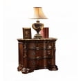 thumbnail image 2 of Traditional Dark Walnut Wood Nightstand with 3 Drawers, 2 of 4