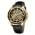 thumbnail image 3 of Men's Luxury Casual Mechanical Watch Genuine Leather Hollow Waterproof Luminous Sports Automatic Mechanical Watch, 3 of 8
