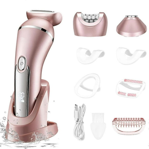 3 in 1 Electric Razors for Women, Epilator Shaver Kit, Waterproof USB Rechargeable Dry Wet with Detachable Heads