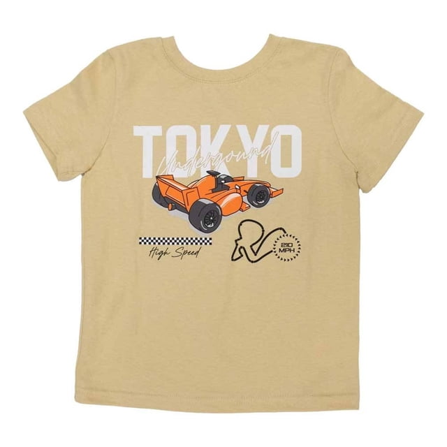 Playera George para Niño Estampado Auto de Carreras Café Talla 10