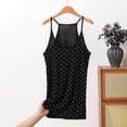 thumbnail image 2 of Soft Undershirts for Women Polk Dot Tank Tops Trendy Racerback Top Breathable Casual Everyday Summer Camisole Black 2XL, 2 of 5