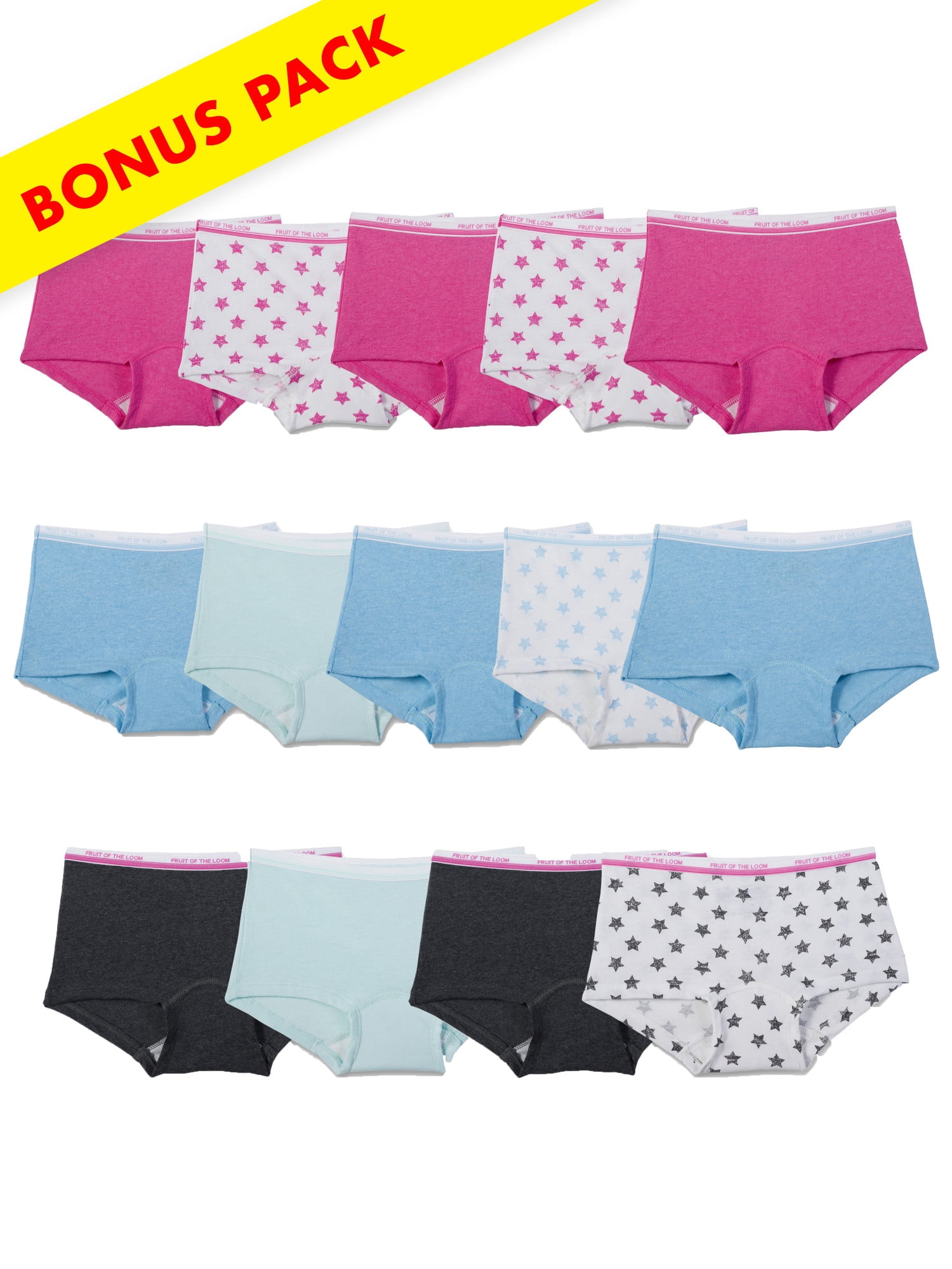 Fruit of the Loom Little Girls Boyshort Assorted Pack of 11 10