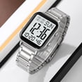 thumbnail image 3 of Men's Fashion Stainless Steel Watches Easy-Read Luminous Date Waterproof Chronograph Wristwatches, 3 of 5