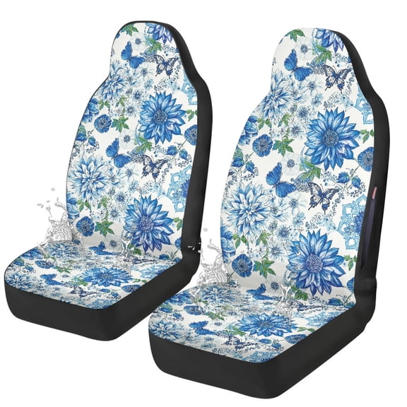 Uourmeti Interior Decor Vehicle Seats Cushion Pad Mat for Auto, Polyester Decorative Car Seat Covers, Butterfly and Floral Design