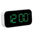 thumbnail image 3 of Verdant Touch L E D Reloj despertador digital LED Reloj despertador digital brillo ajustable 12/24 horas carcasa blanca fuente verde USB despertador para dormitorio oficina, 3 of 14