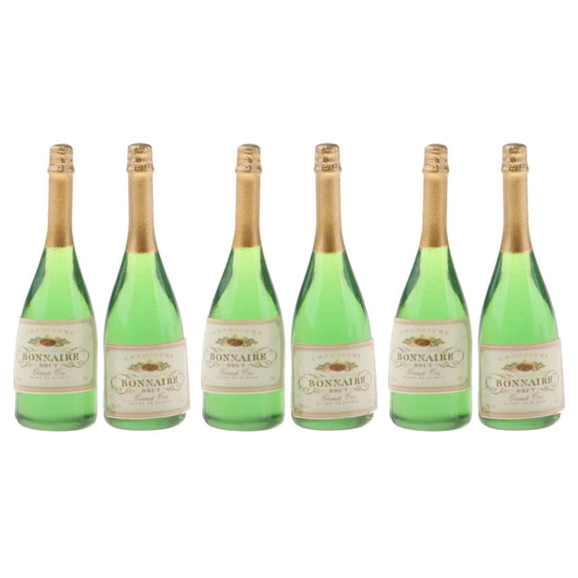 3x 2 Pieces 1:12 Green Champagne Bottles Home Decoration Dollhouse Furniture DIY Ornament Miniature Toy Accessories Paly for Toddl Yotijar Botellas de vino en miniatura de cocina
