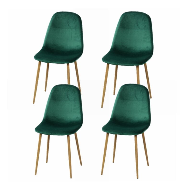 2 4 6 Dining Chairs Velvet Upholstered Seat Metal Legs Kitchen Restaurant Blue