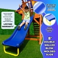 thumbnail image 3 of Sportspower Sunnyslope Wooden Swing Set with Play Fort, Trapeze, 6ft Double Wall Slide with Lifetime Warranty, & Bonus Anchor Kit, 3 of 11