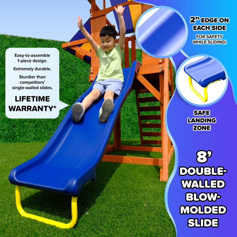 Sportspower Sunnyslope Wooden Swing Set with Play Fort, Trapeze Sportspower Sunnyslope Wooden Swing Set with Play Fort, Trapeze