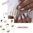 thumbnail image 3 of Mid-Length White & Purple Fake Nails Three Colors Mixed Stylish Fake Nails for a Pleasant DIY Nail Experience at Home  Glue Models, 3 of 8