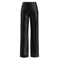 thumbnail image 3 of Women Satin Wide Leg Pants Hidden Elasticized Waistband Silk Casual Long Flowy Loose Trousers Black S, 3 of 7