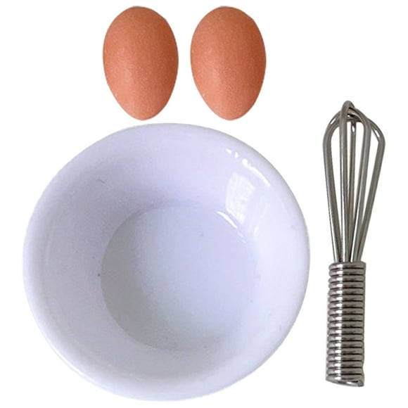 1 set of Miniature Egg Beater Mini Egg Models Miniature Bowls Mini Kitchen Decors