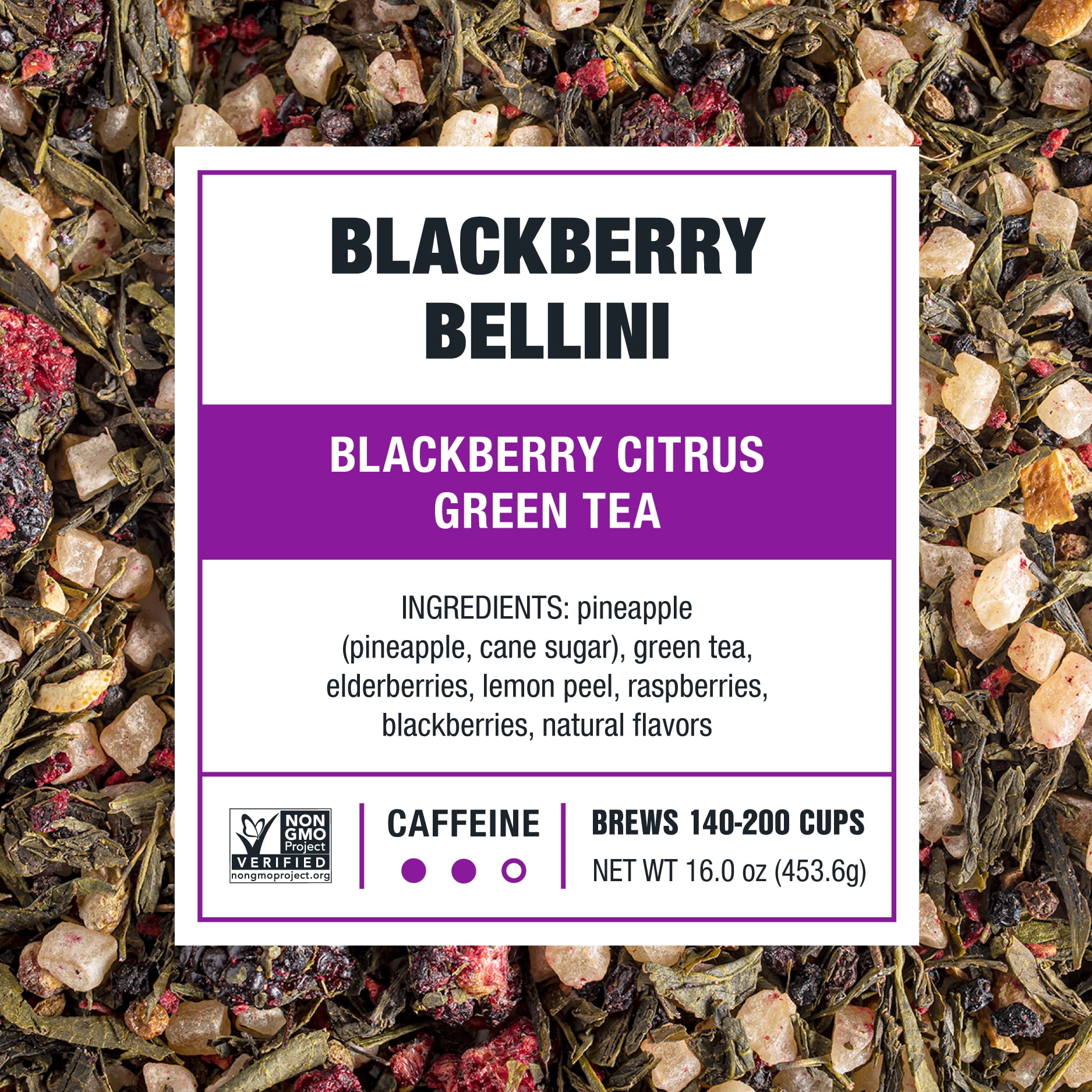 Tiesta Tea - Blackberry Bellini, Slenderizer Loose Leaf Green Tea, Blackberry Citrus Green Tea Blend, Medium Caffeine, Make Hot or Iced Tea & Brews Up to 200 Cups - 16 oz Resealable Bulk Pouch
