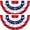 2pcs, variant on 4 Pack 250th Anniversary USA Pleated Half Fan Bunting Flags, 1.5 x 3 Feet Bunting Flags, Outdoor Memorial Day Fourth of July Independence Day 4th of July Decorations
