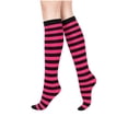thumbnail image 2 of AVRNLIQ Womens Red Striped Knee High Socks - Stretch Polyester Blend, Novelty Boot Socks for Costume, Party & Daily Wear, 2 of 5