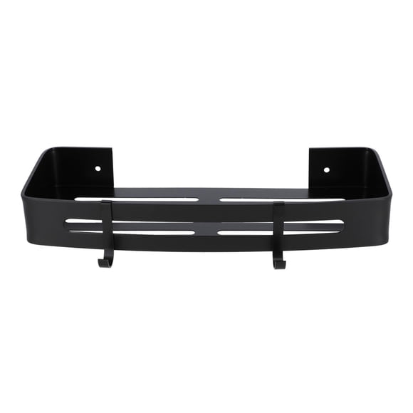 Repisa Baño Art Home Aluminio Negro 2 Ganchos