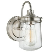 Kira Home Mason 10" Industrial Farmhouse Wall Sconce/Light, Seeded Glass Shade, Dimmable, Brushed Nickel Finish
