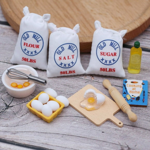 1Set Dollhouse Miniature Simulation Whisk Flour Bag Modle DIY