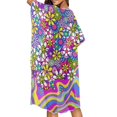 thumbnail image 4 of HELLHERO Casual Bathing Suit Cover Up for Pool High Quality Fabrics Loose Long Kimono Swimsuit Cover Up Pop Art Floral, 4 of 6