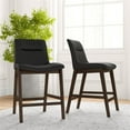 thumbnail image 4 of Ashcroft Helena Leather Upholstered Counter Stool in Black (Set of 2), 4 of 5