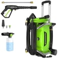 thumbnail image 1 of Hidrolavadora eléctrica compacta Greenworks de 2100 PSI (certificación SGS), 1.2 GPM, 13 A, con mango telescópico, para autos, entradas de vehículos, patios, muebles de jardín y piscinas., 1 of 5