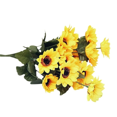 - Artificial Silk Cloth Flowers Leaves Artificial Sunflower Home Table Bouquet Decoration