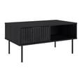 thumbnail image 3 of Kris & Ally Evander Black Fluted Engineered Wood Contemporary Indoor Coffee Table with Metal Legs and Storage, 3 of 9