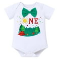 thumbnail image 2 of FYMNSI Baby Boy First Birthday Cake Smash Outfit Camping Theme Short Sleeve Romper+Diaper Cover Shorts+Y-Back Suspenders+Headband 4PCS Photo Shooting Clothes Green, 2 of 7