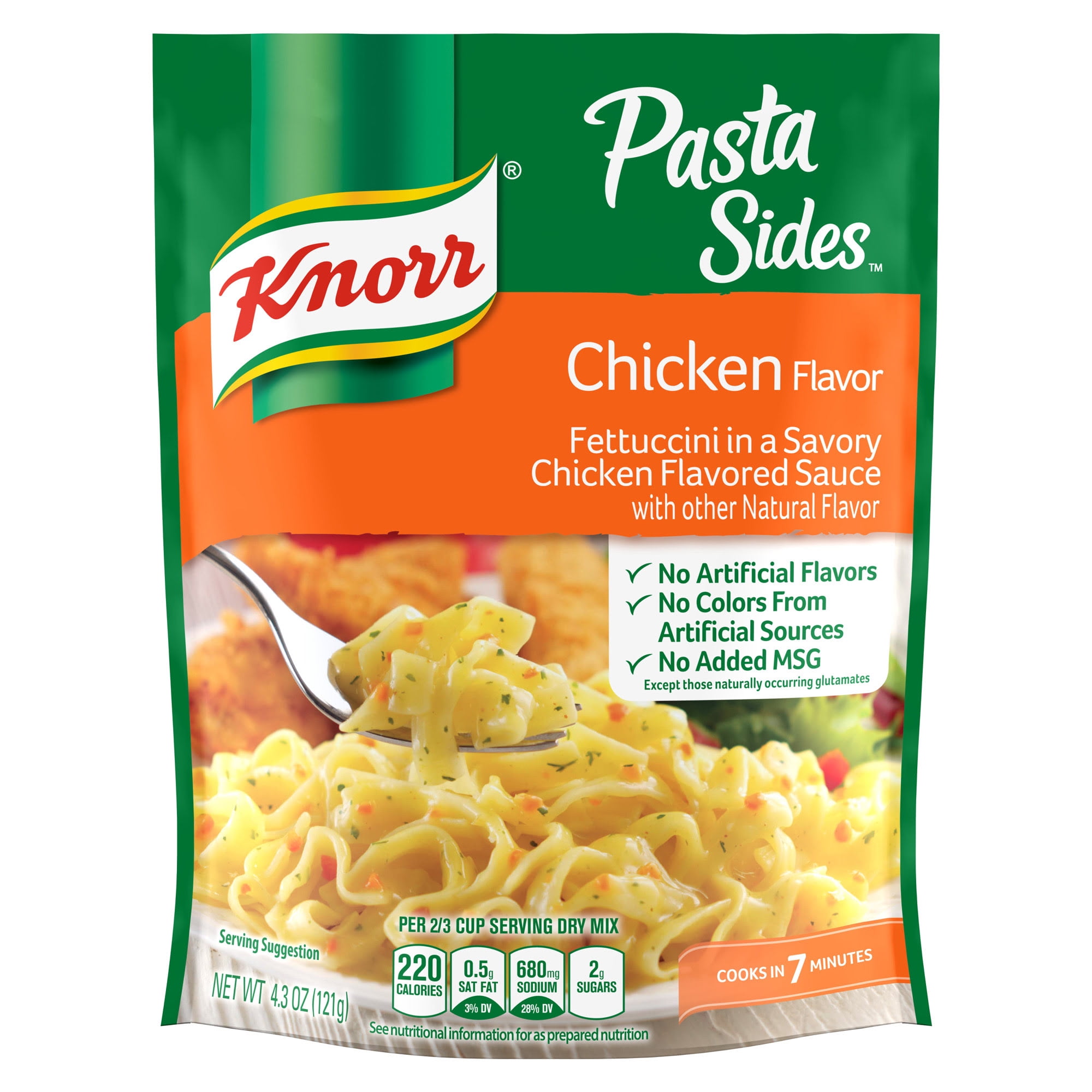 Knorr Pasta Sides Chicken, Fettuccine Pasta, 4.3 oz