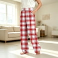 thumbnail image 5 of Edvintorg Kids Clothes Girls Elastic Waist Straight Leg Plaid Pants Loose Casual Home Pants Trousers with Pockets Loungewear 4-16Y, 5 of 7