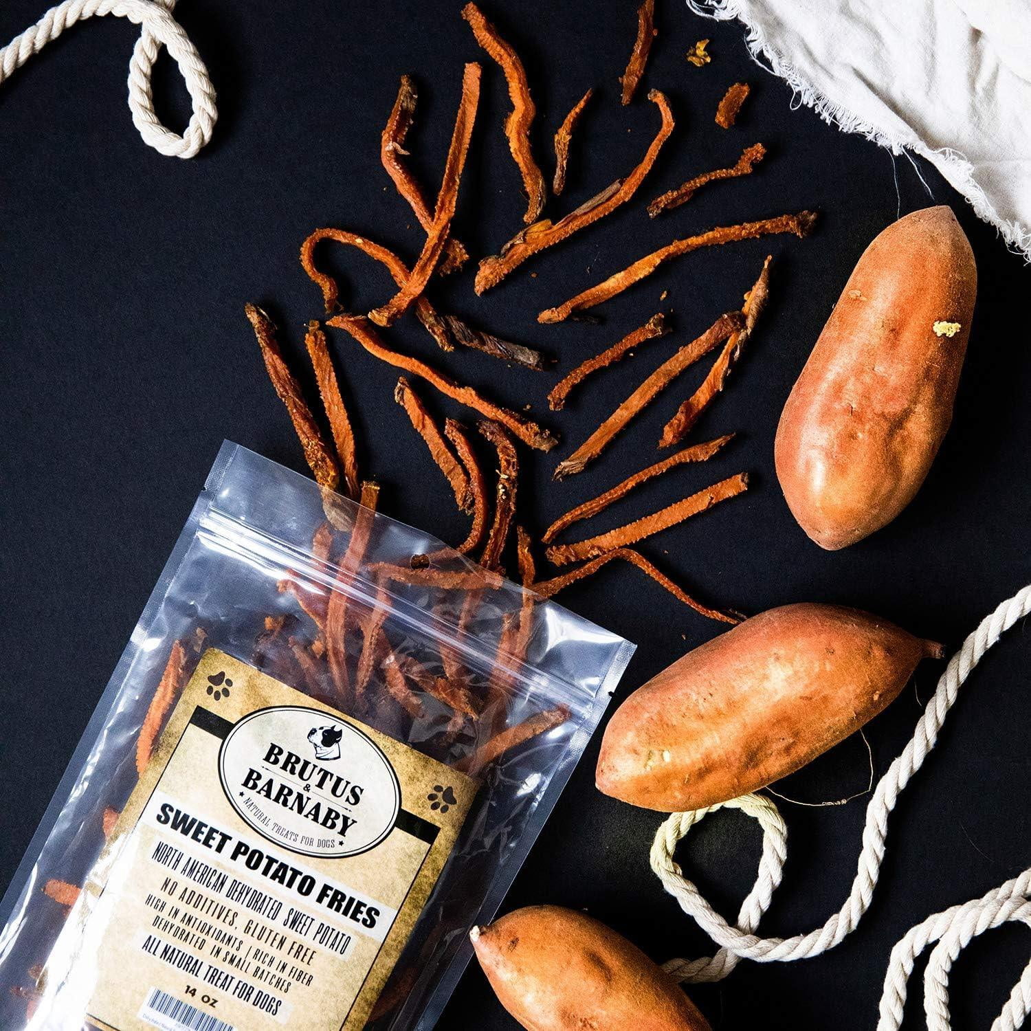Brutus & Barnaby Sweet Potato Fries Gluten Free, Grain Free Dog Treats, 14 Oz