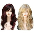 thumbnail image 4 of Wigs Human Hair,Women's Heat Hair Blonde Long Curly Full Wig, Women's Heat Hair Blonde Long Curly Full Wig, Multicolor Medium-Length Curly Hair Synthetic Wig Brown, Human Hair Wig, 1x Wig（21.65"）, 4 of 8
